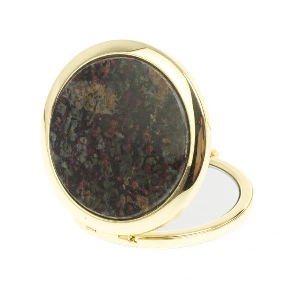 Зеркало круглое из камня эвдиалит цвет золото 127178