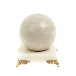 Шар 6 см из газганского мрамора на подставке