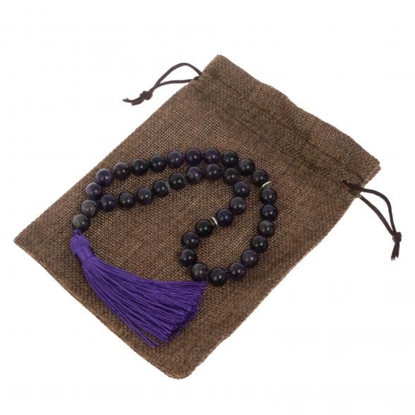 Четки из камня аметист круглые 35 бусин 128586