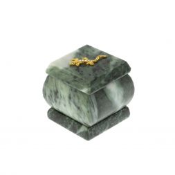 Шкатулка &amp;quot;Ящерица в стразах&amp;quot; из шабровского змеевика 4,5х4,5х6 см