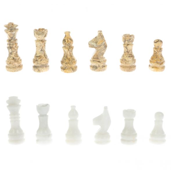 Шахматы &amp;quot;Сувенирные&amp;quot; из ракушечника и белого мрамора доска 20х20 см 128886