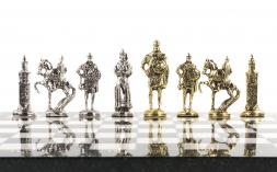 Подарочные шахматы "Русь" доска 40х40 см камень мрамор