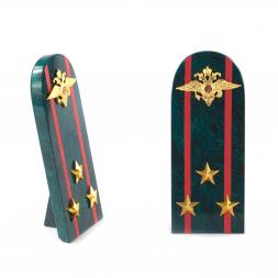 Сувенир "Погон Полковник МВД" камень змеевик