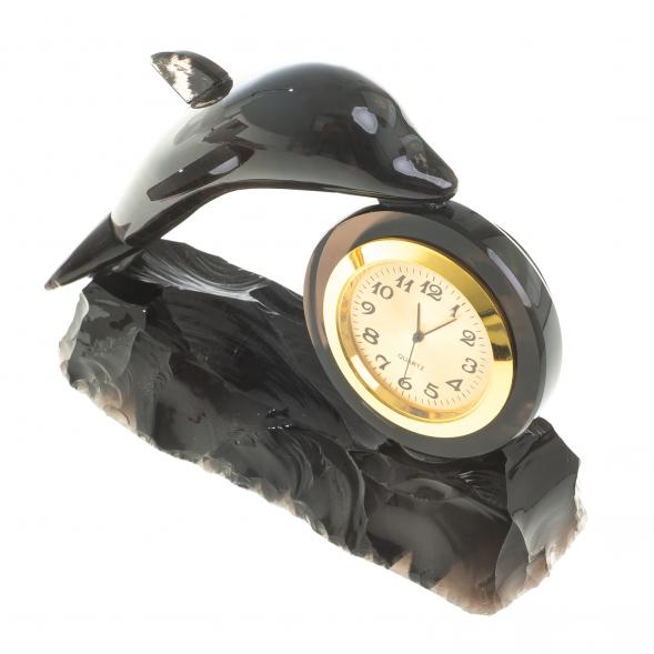 Часы сувенирные &amp;quot;Дельфин&amp;quot; черный обсидиан 122921