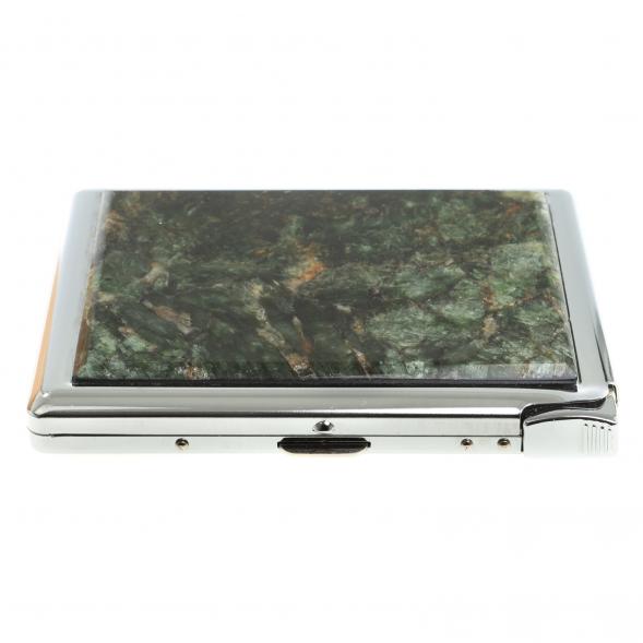 Портсигар на 10 сигарет с зажигалкой камень актиновит 123427