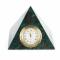 Часы &amp;quot;Пирамида&amp;quot; камень змеевик темный 8х8х7 см