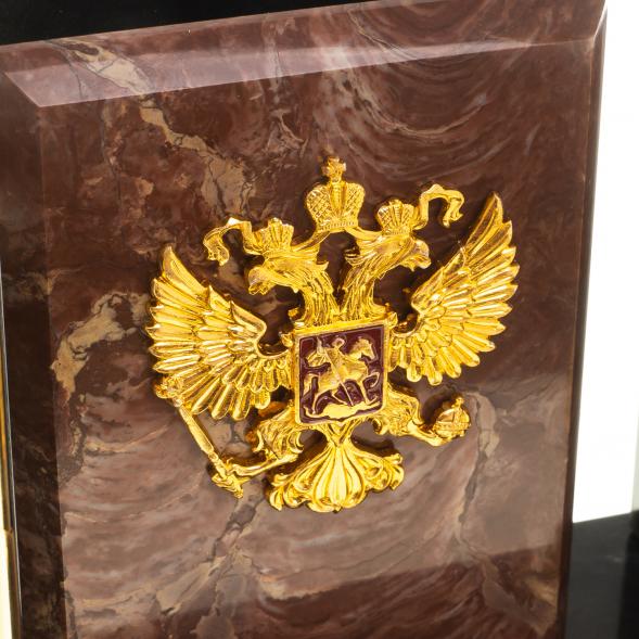 Письменный набор &amp;quot;Канцелярский&amp;quot; с гербом камень лемезит 124049