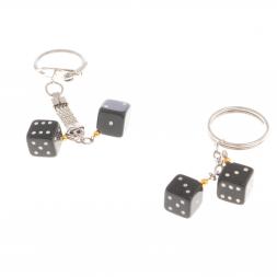 Брелок "Кубики-зарики" из черного обсидиана