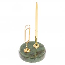 Подставка под ручку &amp;quot;Скрепка&amp;quot; из иркутского нефрита