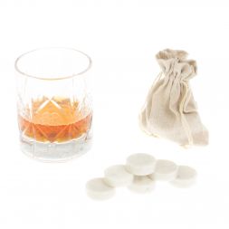 Камни для виски "Фишки" из белого мрамора 6 штук