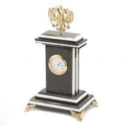 Часы &amp;quot;Герб&amp;quot; змеевик бронза