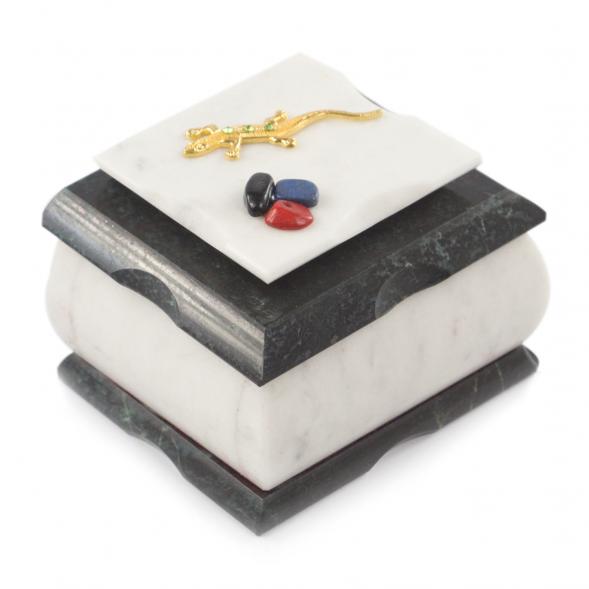 Шкатулка из белого мрамора &amp;quot;Оригинал&amp;quot; 10х8х7,5 см 121475