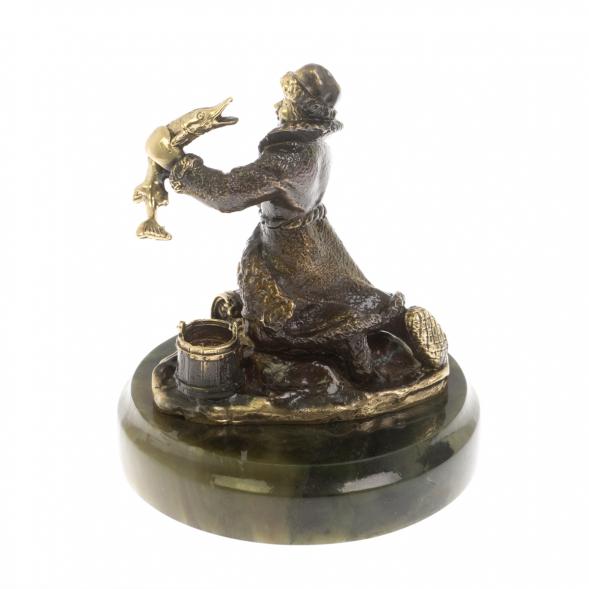 Статуэтка из бронзы &amp;quot;Емеля&amp;quot; на нефрите 129882