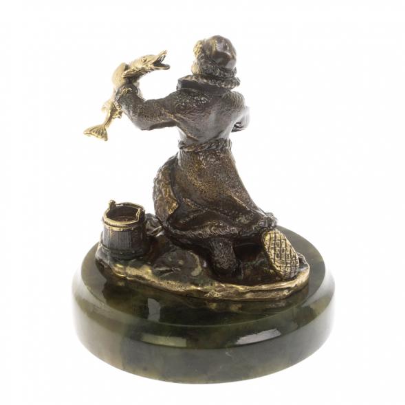 Статуэтка из бронзы &amp;quot;Емеля&amp;quot; на нефрите 129882