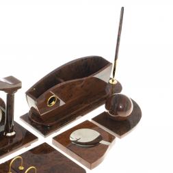 Настольный набор &amp;quot;Арка&amp;quot; камень обсидиан