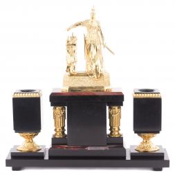 Настольный набор из яшмы с бронзой &amp;quot;Россия&amp;quot;