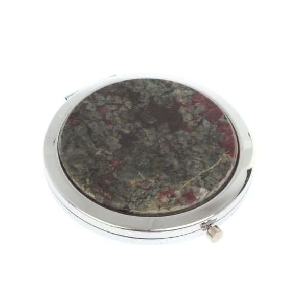 Зеркало круглое из камня эвдиалит цвет серебро 127179