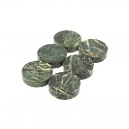 Камни для виски "Фишки" из шабровского змеевика 6 шт