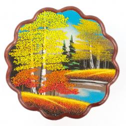 Панно круглое &amp;quot;Осень&amp;quot; 24х24 см каменная крошка