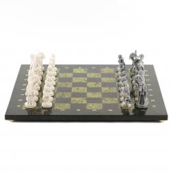 Подарочные шахматы "Средневековье" камень змеевик 40х40 см
