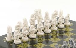 Подарочные шахматы "Средневековье" камень змеевик 40х40 см