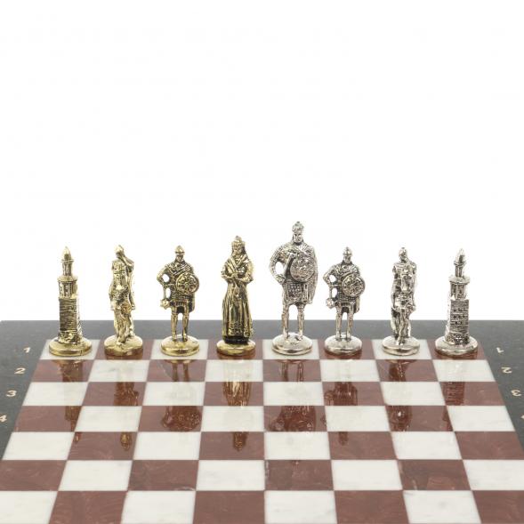 Шахматы сувенирные &amp;quot;Русь&amp;quot; доска 40х40 см камень мрамор лемезит 120685