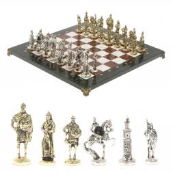 Шахматы сувенирные &amp;quot;Русь&amp;quot; доска 40х40 см камень мрамор лемезит