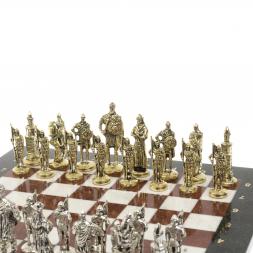 Шахматы сувенирные &amp;quot;Русь&amp;quot; доска 40х40 см камень мрамор лемезит