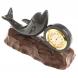 Часы декоративные &amp;quot;Дельфин&amp;quot; из коричневого обсидиана 122923