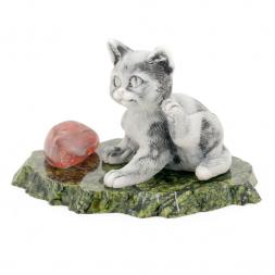 Сувенир из мрамолита &amp;quot;Котенок чешет ухо&amp;quot;