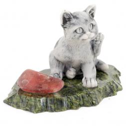 Сувенир из мрамолита &amp;quot;Котенок чешет ухо&amp;quot;