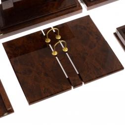 Письменный набор "Золотой" из коричневого обсидиана