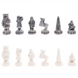 Шахматы "Северные народы" доска 40х40 см лемезит змеевик