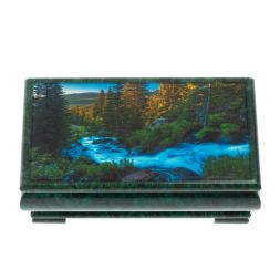 Шкатулка &amp;quot;Горная река&amp;quot; из змеевика 16х8х7,5 см
