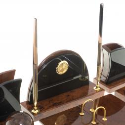 Письменный набор &amp;quot;Овальный&amp;quot; камень обсидиан