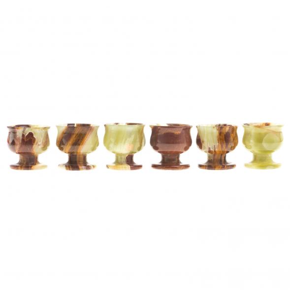 Набор рюмок из оникса 4,9х5 см 30 мл 6 шт в коробке (2х2) 121935