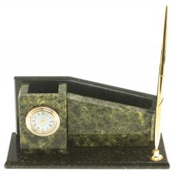 Мини-набор с часами камень змеевик