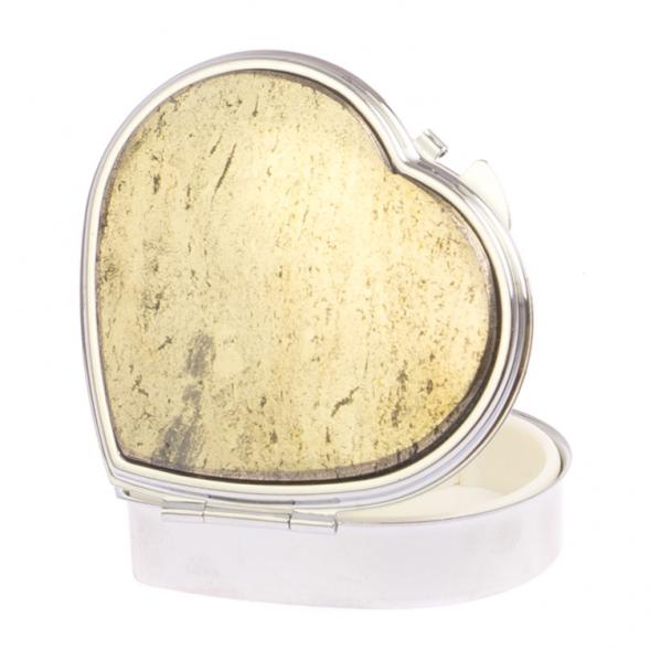 Таблетница &amp;quot;Сердце&amp;quot; на 3 отделения камень пирит цвет серебро 126182