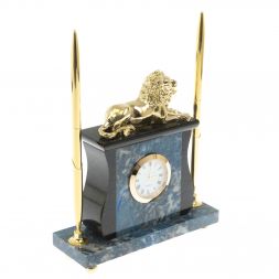 Настольные часы &amp;quot;Лев&amp;quot; из лазурита