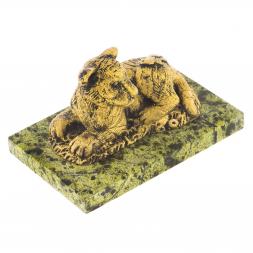 Статуэтка фигурка &amp;quot;Тигр с бабочкой&amp;quot; на подставке из змеевика