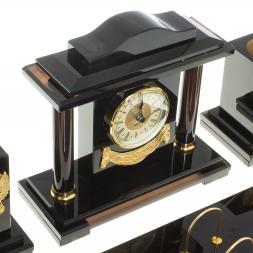 Письменный набор &amp;quot;Гербовый&amp;quot; из чёрного обсидиана