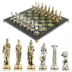 Шахматы &amp;quot;Атлас&amp;quot; доска 44х44 см змеевик фигуры металлические
