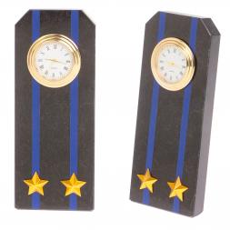 Часы &amp;quot;Погон подполковник Авиации ВМФ&amp;quot; из змеевика