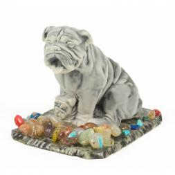 Сувенир &amp;quot;Бульдог с щенком&amp;quot; из мрамолита