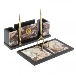 Письменный набор &amp;quot;Советник&amp;quot; с Гербом РФ из креноида