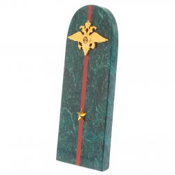 Сувенир &amp;quot;Погон младший лейтенант МВД&amp;quot; камень змеевик