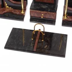 Настольный прибор "Горный орел" камень лемезит змеевик