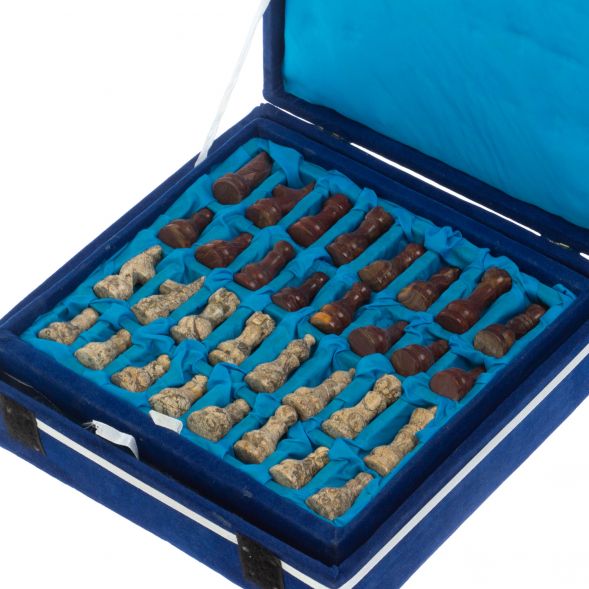 Шахматы &amp;quot;Сувенирные&amp;quot; из камня оникс, ракушечник 20х20 см 128890