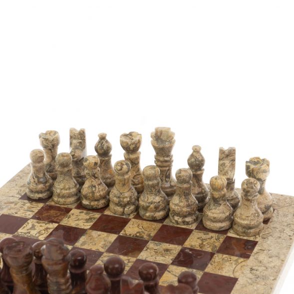 Шахматы &amp;quot;Сувенирные&amp;quot; из камня оникс, ракушечник 20х20 см 128890