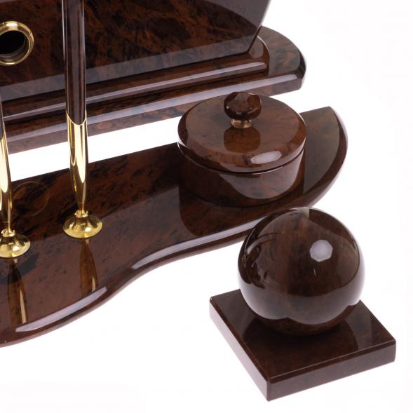 Письменный прибор &amp;quot;Арка&amp;quot; камень обсидиан коричневый 122344